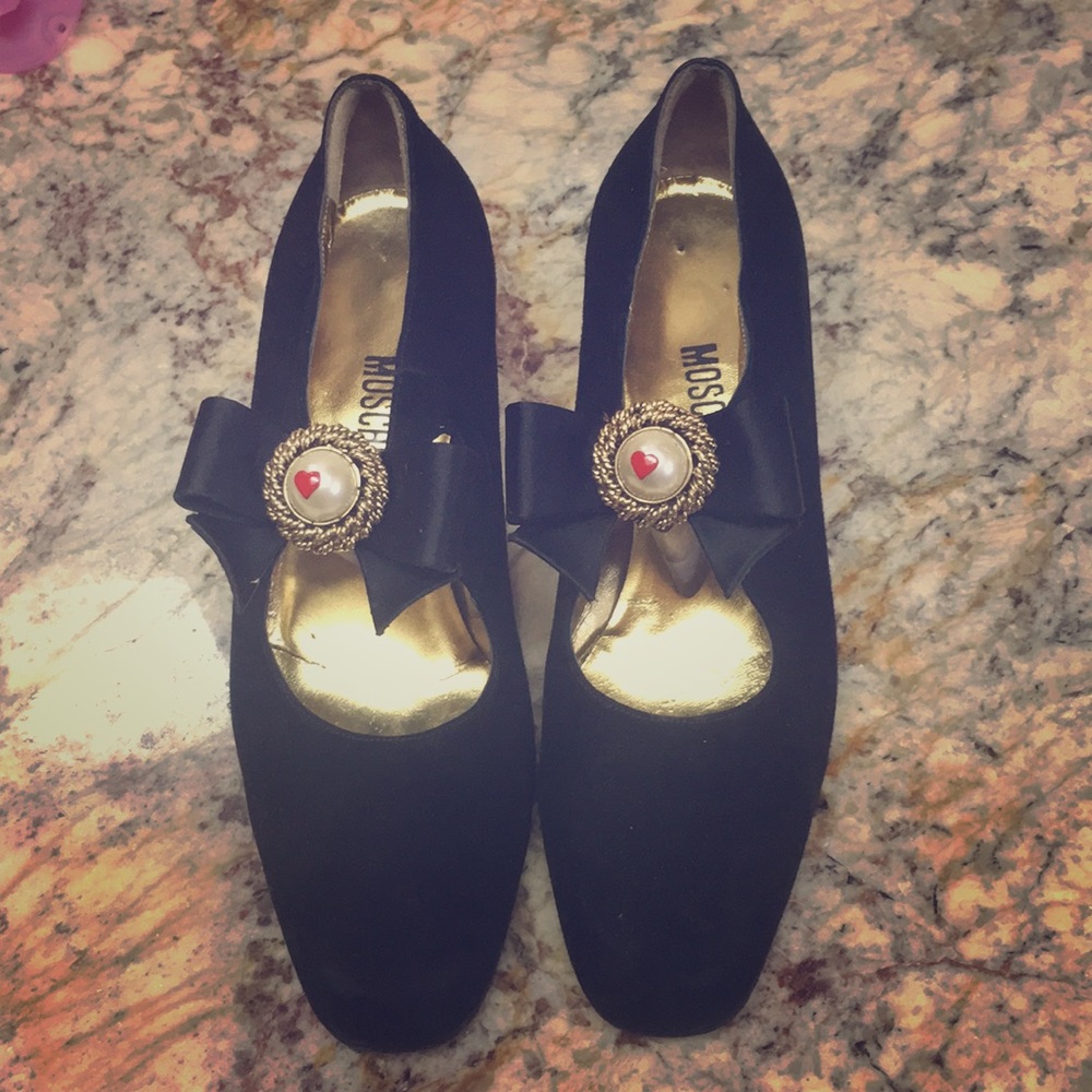 MOSCHINO - Velvet Gold Heels Pump